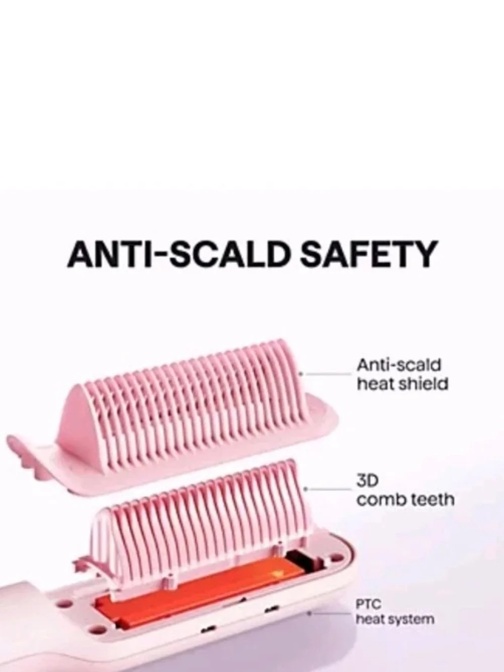 WAVYTALK  Pink Electric Hair Straightening Brush